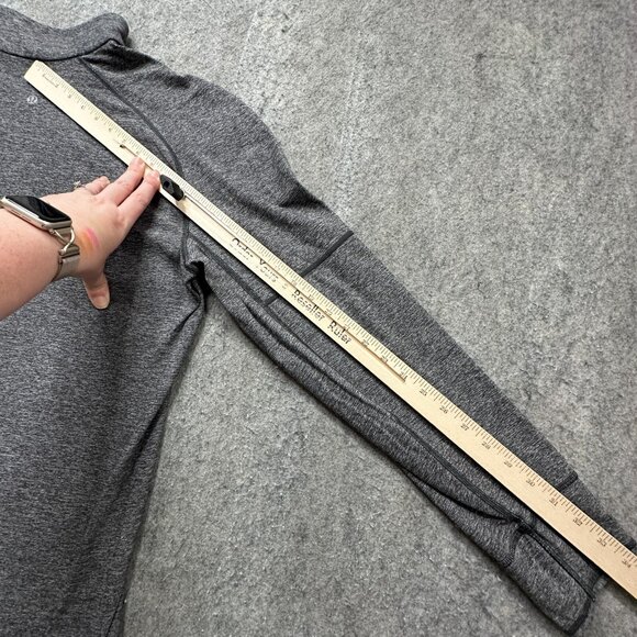 Lululemon Surge 1/2 Zip Pullover Men L Gray Solid Long Sleeve b157 - Picture 12 of 14